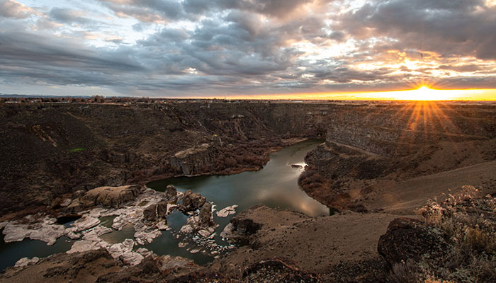 Pillar Falls at Sunset, Jerome Idaho